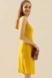 Round Neck Ruched Sleeveless Dress with Pockets • More Colors