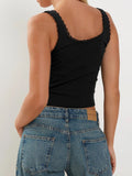 Lace Detail Square Neck Tank • More Details
