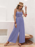 Openwork Spaghetti Strap Wide Leg Jumpsuit • More Colors
