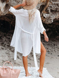 Button Up Roll-Tab Sleeve Cover-Up • More Colors
