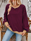Contrast Striped Long Sleeve Sweatshirt • More Colors