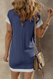 Textured Round Neck Short Sleeve Dress • More Colors