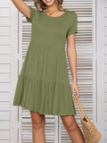 Round Neck Short Sleeve Tee Dress • More Colors