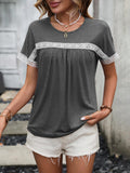 Contrast Round Neck Short Sleeve Tee • More Colors