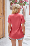 Ruched V-Neck Short Sleeve Tee • More Colors
