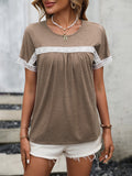 Contrast Round Neck Short Sleeve Tee • More Colors