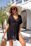 Slit V-Neck Short Sleeve Cover Up • More Colors