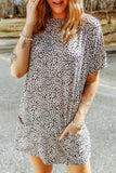 Animal Print Round Neck Tunic Tee with Pockets • More Colors
