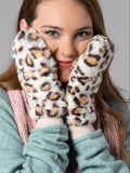 Pop-Top Furry Mittens - Leopard