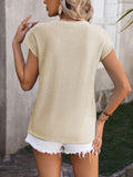 Rolled Cap Sleeve Round Neck Sweater • More Colors