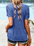Contrast V-Neck Petal Sleeve Top • More Colors