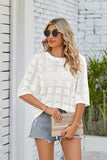 Ribbed Trim Round Neck Knit Top • More Colors