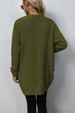 Rib-Knit Open Front Pocketed Cardigan • More Colors