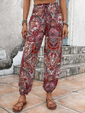 Paisley Print Smocked High-Waist Pants • More Colors