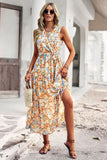Floral Belted Surplice Sleeveless Tiered Dress • More Colors