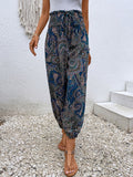 Paisley Print Smocked High-Waist Pants • More Colors