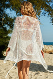 Tie-Waist Openwork Crochet Cardi/Cover • More Colors