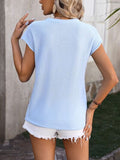 Rolled Cap Sleeve Round Neck Sweater • More Colors