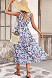 Floral Belted Surplice Sleeveless Tiered Dress • More Colors