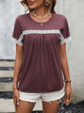 Contrast Round Neck Short Sleeve Tee • More Colors