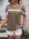 Contrast Round Neck Short Sleeve Tee • More Colors