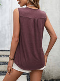 Lace Contrast Scoop Neck Tank • More Colors