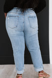 RISEN Taking It Easy Distressed Straight Leg Jeans