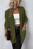 Rib-Knit Open Front Pocketed Cardigan • More Colors