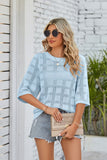 Ribbed Trim Round Neck Knit Top • More Colors