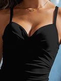 Ruched Sweetheart Neck One-Piece Swimwear • More Colors