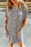 Animal Print Round Neck Tunic Tee with Pockets • More Colors