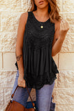 Lace Detail Button Back Sleeveless Top • More Colors