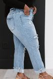 RISEN Taking It Easy Distressed Straight Leg Jeans