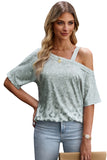 Leopard Asymmetrical Neck Cold-Shoulder Top • More Colors