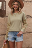 Dropped Shoulder Openwork Round Neck Sweatshirt • More Colors