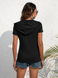 Half-Zip Short Sleeve Hooded Top • More Colors