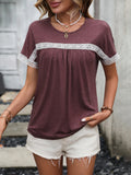 Contrast Round Neck Short Sleeve Tee • More Colors