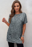 Animal Print Round Neck Tunic Tee with Pockets • More Colors
