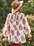 Floral Smocked Lantern Sleeve Blouse • More Colors