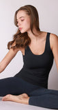 Comfort Stretch Tank/Waist Length - Black