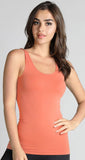 Comfort Stretch Tank/Long Length - Coral Peach