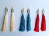 DRUZY TASSEL PENDANT EARRINGS