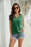 Lace Scalloped Keyhole V-Neck Tank • More Colors