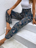 Paisley Print Smocked High-Waist Pants • More Colors