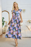 Floral V-Neck A-Line Midi Dress • More Colors