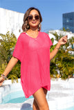 Slit V-Neck Short Sleeve Cover Up • More Colors