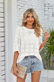 Ribbed Trim Round Neck Knit Top • More Colors