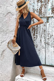 Surplice Neck Slit Sleeveless Dress • More Colors