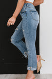 RISEN Taking It Easy Distressed Straight Leg Jeans