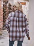 Plaid Dropped Shoulder Longline Shirt • More Colors